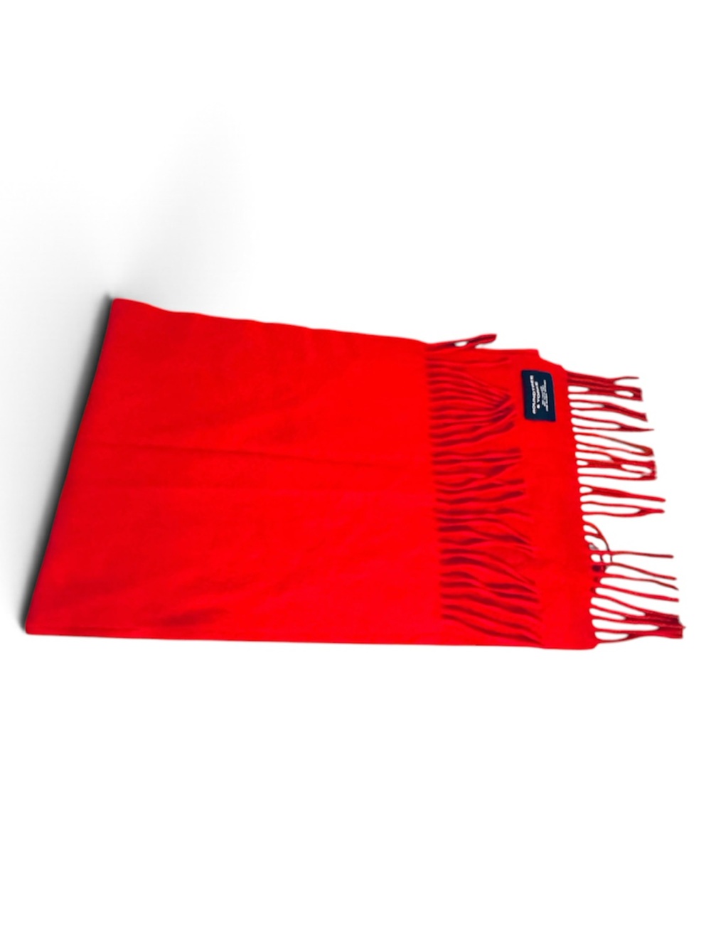 Roundtree & Yorke Red 100% Cashmere Long Scarf Fringe Hem 74x12